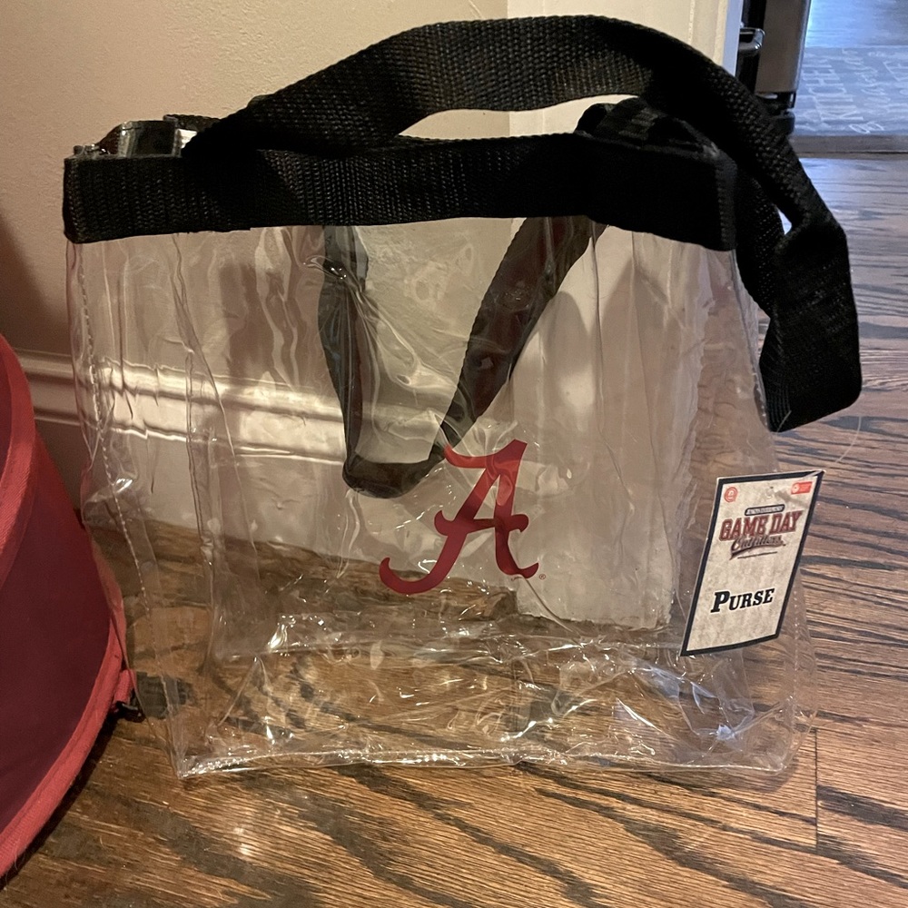Brand new with tags Alabama collegiate clear bag that buttons